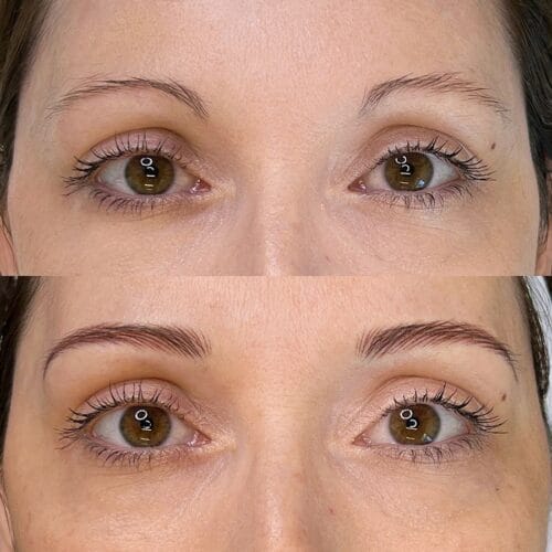 Machine hairstrokes in Scottsdale by Haley at DAELA Cosmetic Tattoo