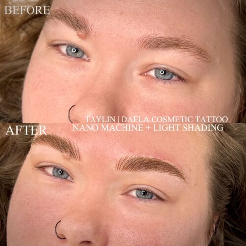 machine nano brows with Light Shading at DAELA Portland
