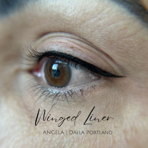 Winged Eyeliner tattoo DAELA Portland by Angela