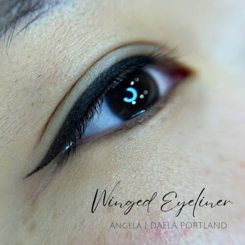 Winged Eyeliner tattoo DAELA Portland by Angela